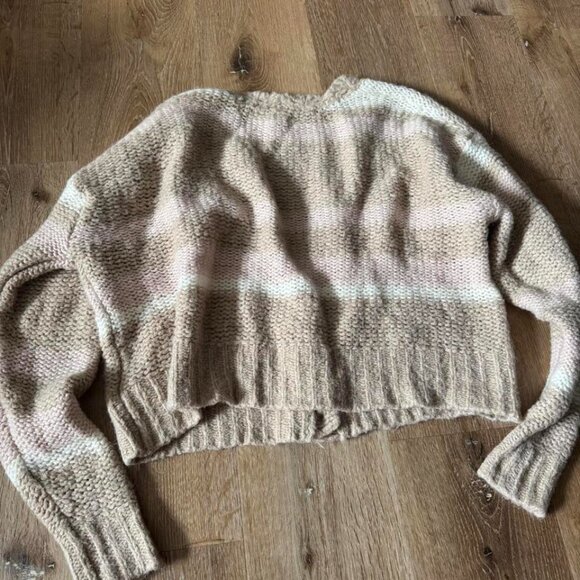 Free People White Beige Fine Time Sweater Fine Time Button Down Cardigan Size XS - Picture 5 of 6